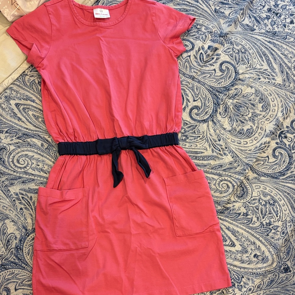 Hanna Anderson girls Coral Dress with bow
